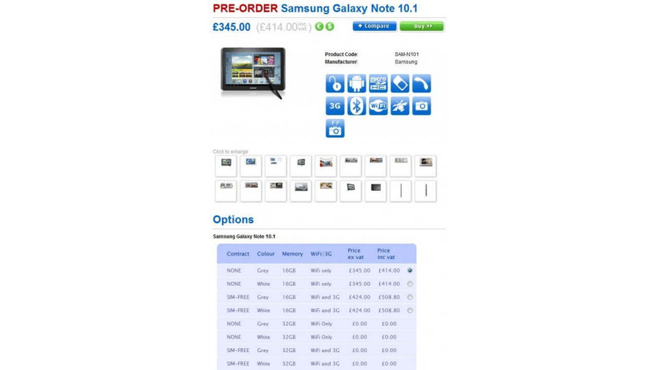 「Galaxy Note 10.1」Cloveで現在発売されているタイプとの価格差など