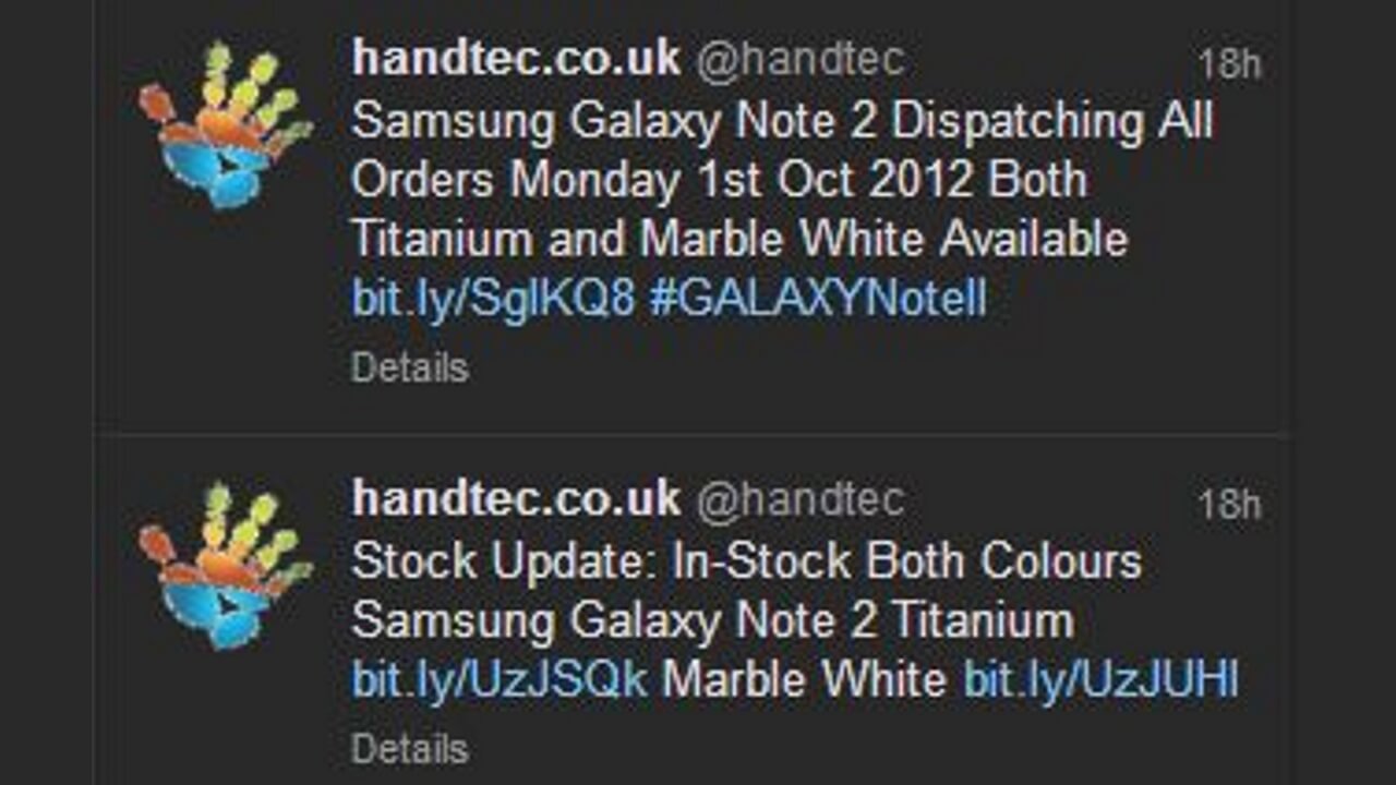 HandtecにGalaxy Note II N7100のGRAYとWHITEが2色とも入荷