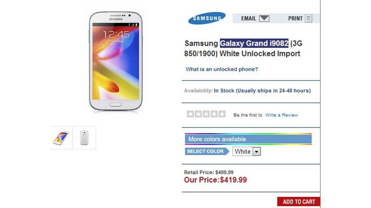 Galaxy Grand Duos i9082が発売