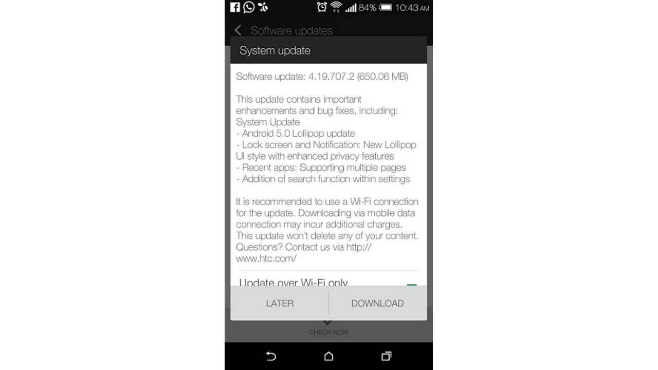 SIMフリー「HTC One M8」にAndroid 5.0（Lollipop）配信