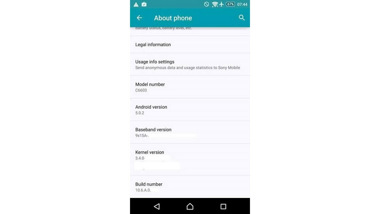 Android 5.0.2搭載「Xperia Z（C6603）」端末情報流出