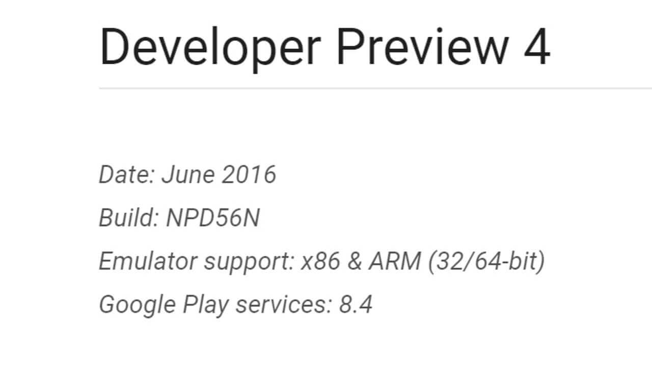 第4弾「Android N Developer Preview 4」配信開始
