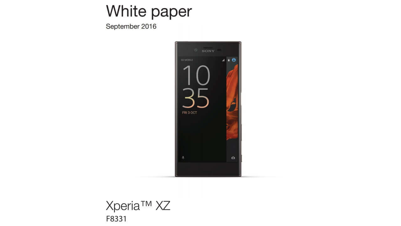 「Xperia XZ/X Compact」ホワイトペーパー公開
