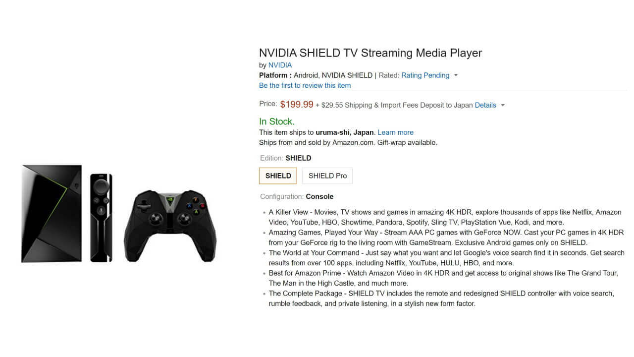 米Amazonに新型「NVIDIA SHIELD TV」入荷