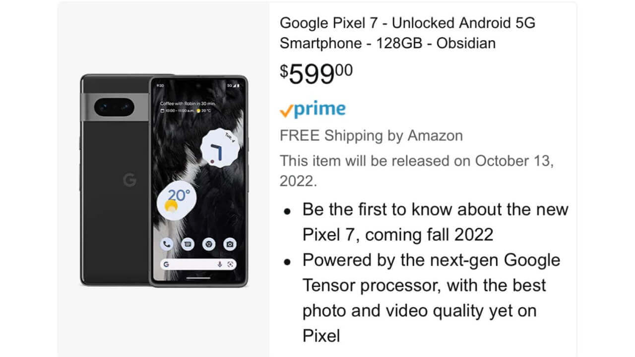 10月13日発売？「Pixel 7」発表一週間後